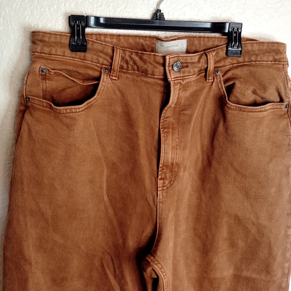 Everlane Way High Straight Leg Jeans Burnt orange Sz 34 - Picture 3 of 10